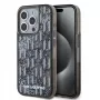 KARL LAGERFELD Liquid Glitter Monogram Gradient back cover voor Apple iPhone 15 Pro, zwart