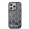 KARL LAGERFELD Liquid Glitter Monogram Gradient back cover voor Apple iPhone 15 Pro, zwart