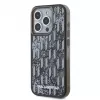 KARL LAGERFELD Liquid Glitter Monogram Gradient back cover voor Apple iPhone 15 Pro, zwart