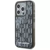 Karl Lagerfeld Liquid Glitter Monogram Gradient case voor iPhone 15 Pro Max, zwart