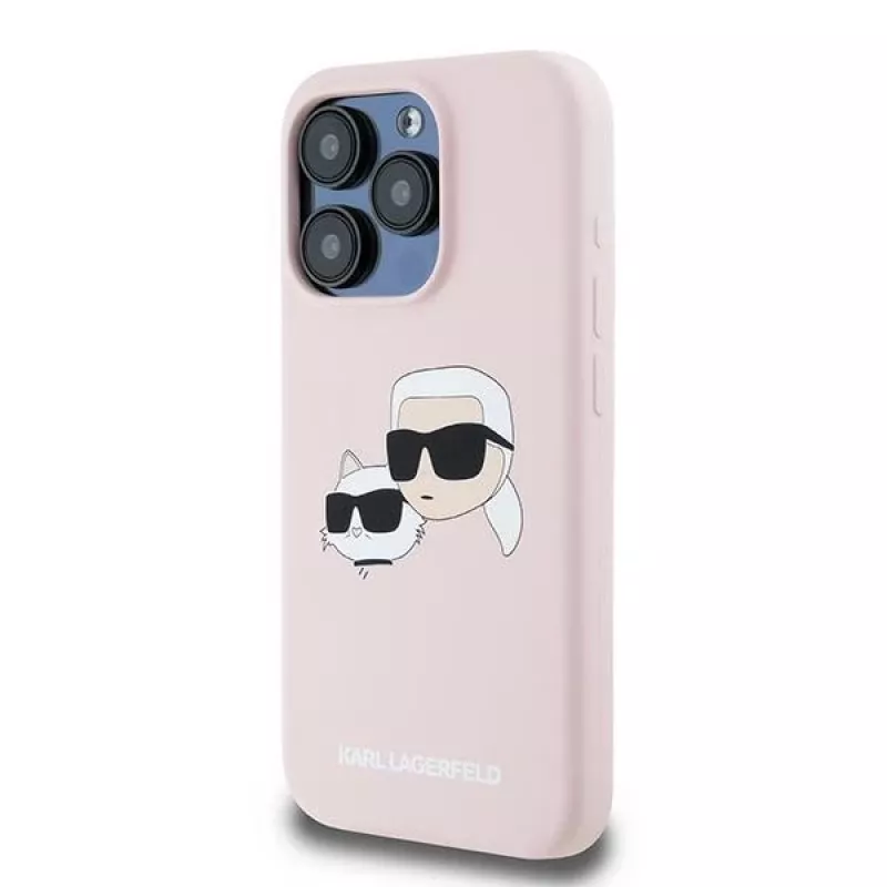 Karl Lagerfeld KLHMP15LSKCHPPLP iPhone 15 Pro 6.1 roze hardcase siliconen Karl & Choupette MagSafe