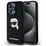 Karl Lagerfeld KLHMP15LSKHPPLK iPhone 15 Pro 6.1 zwart hardcase siliconen Karl-hoofdprint MagSafe