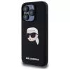 Karl Lagerfeld KLHMP15LSKHPPLK iPhone 15 Pro 6.1 zwart hardcase siliconen Karl-hoofdprint MagSafe