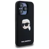 Karl Lagerfeld KLHMP15LSKHPPLK iPhone 15 Pro 6.1 zwart hardcase siliconen Karl-hoofdprint MagSafe