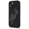 Karl Lagerfeld KLHCP15S3DRKSDLK iPhone 15 6,1 inch zwarte hardcase 3D rubber signature