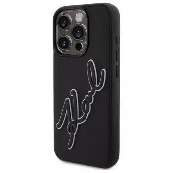 Karl Lagerfeld KLHCP15X3DRKSDLK hardcase voor Apple iPhone 15 Pro Max 6,7 inch zwart 3D rubber signature