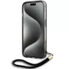 Karl Lagerfeld KLHCP15XHKDPNSK iPhone 15 Pro Max 6.7 zwart hardcase IML mono KL pattern & cord