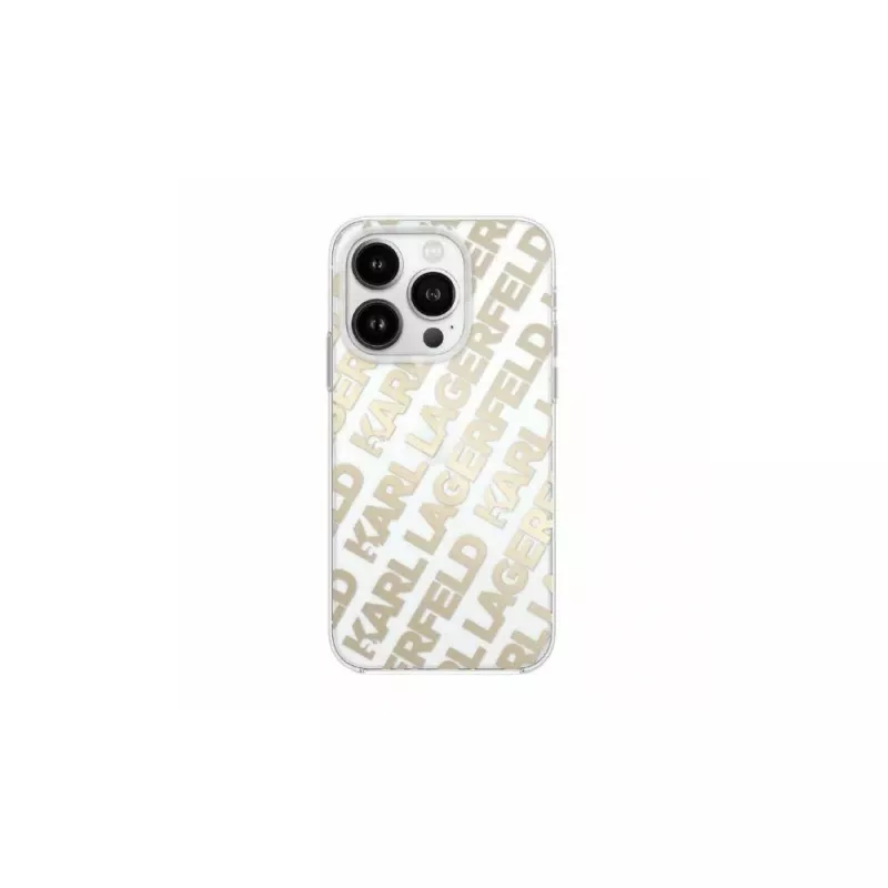 Karl Lagerfeld KLHCP15SHKFOEMD iPhone 15 / 14 / 13 6,1 inch gouden hardcase IML fulloverlogo