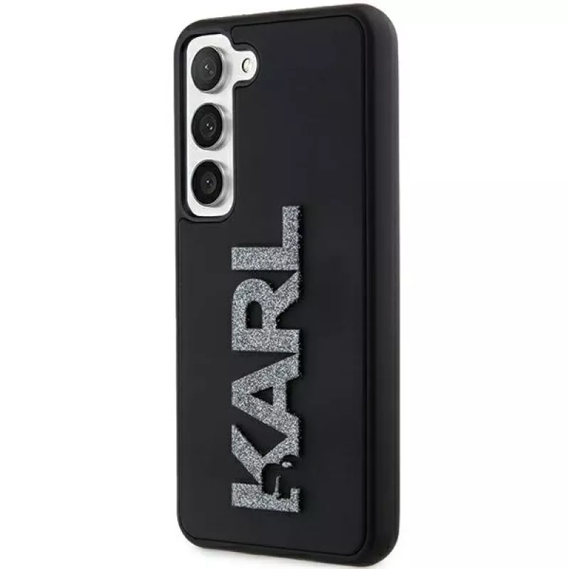 Karl Lagerfeld KLHCS24S3DMBKCK hardcase voor Samsung Galaxy S24, zwart, 3D rubber glitter logo