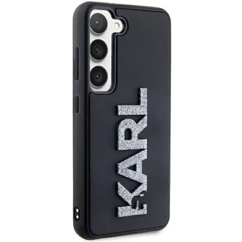Karl Lagerfeld KLHCS24S3DMBKCK hardcase voor Samsung Galaxy S24, zwart, 3D rubber glitter logo