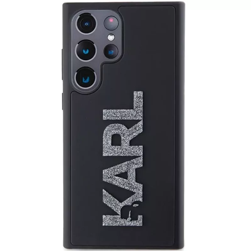 Karl Lagerfeld KLHCS24L3DMBKCK Samsung Galaxy S24 Ultra hardcase zwart 3D rubber glitter logo