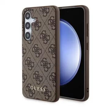 Guess GUOHCSA35G4GFBR A35 hardcase 4G metaal goud logo voor Samsung Galaxy A35 - bruin
