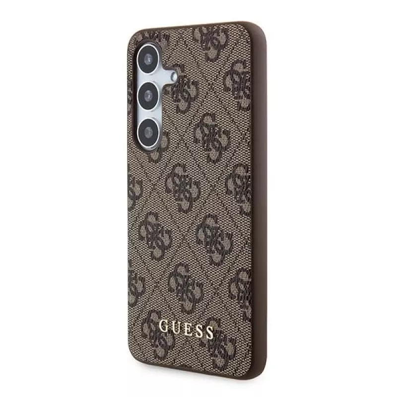 Guess GUOHCSA35G4GFBR A35 hardcase 4G metaal goud logo voor Samsung Galaxy A35 - bruin