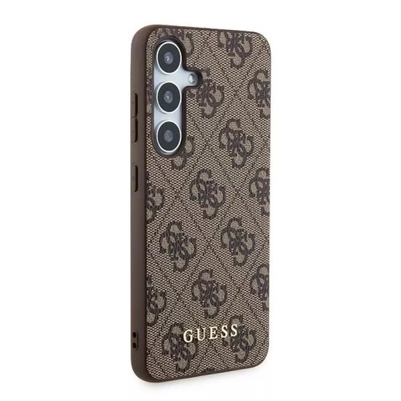 Guess GUOHCSA35G4GFBR A35 hardcase 4G metaal goud logo voor Samsung Galaxy A35 - bruin