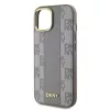 DKNY DKHMP15SPCPVSLE iPhone 15 6,1 inch beige hardcase leer ruit mono patroon MagSafe