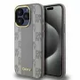 DKNY DKHMP15XPCPVSLE iPhone 15 Pro Max 6,7 inch hardcase leer ruit mono patroon MagSafe beige