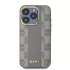 DKNY DKHMP15XPCPVSLE iPhone 15 Pro Max 6,7 inch hardcase leer ruit mono patroon MagSafe beige