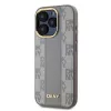 DKNY DKHMP15XPCPVSLE iPhone 15 Pro Max 6,7 inch hardcase leer ruit mono patroon MagSafe beige
