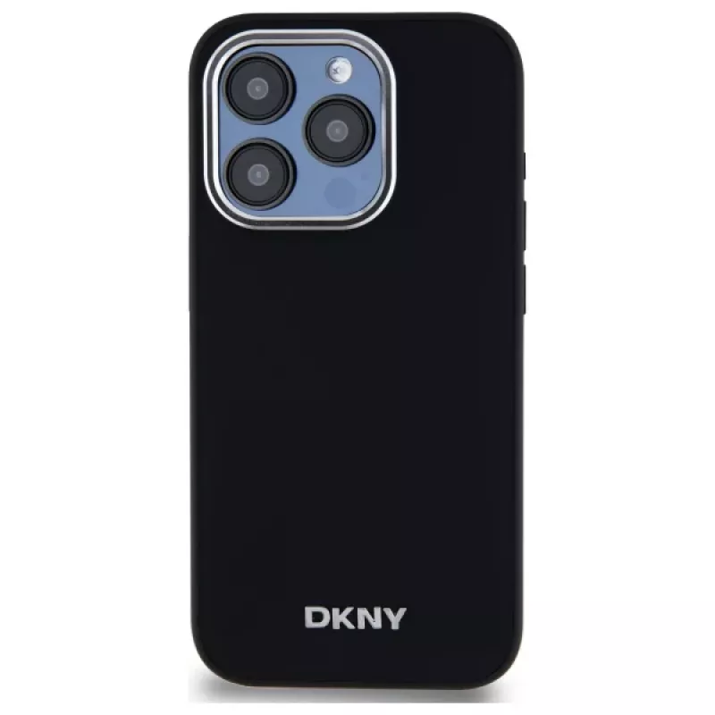 DKNY DKHMP15XPSCMCLK Hard Case voor Apple iPhone 15 Pro Max 6,7 inch zwart effen logo MagSafe