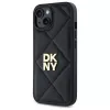 DKNY DKHCP14SPQDSLK Quilted Stack Logo Back Cover voor Apple iPhone 14 6,1 inch zwart