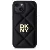 DKNY DKHCP14SPQDSLK Quilted Stack Logo Back Cover voor Apple iPhone 14 6,1 inch zwart