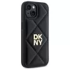 DKNY DKHCP14SPQDSLK Quilted Stack Logo Back Cover voor Apple iPhone 14 6,1 inch zwart