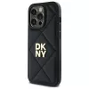 DKNY DKHCP14XPQDSLK Quilted Stack Logo Back Cover voor iPhone 14 Pro Max 6,7 inch zwart
