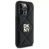 DKNY DKHCP14XPQDSLK Quilted Stack Logo Back Cover voor iPhone 14 Pro Max 6,7 inch zwart