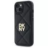 DKNY DKHCP15SPQDSLK Quilted Stack Logo Back Cover voor Apple iPhone 15 6,1 inch zwart