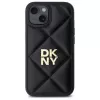 DKNY DKHCP15SPQDSLK Quilted Stack Logo Back Cover voor Apple iPhone 15 6,1 inch zwart