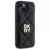 DKNY DKHCP15SPQDSLK Quilted Stack Logo Back Cover voor Apple iPhone 15 6,1 inch zwart