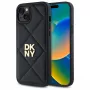DKNY DKHCP15MPQDSLK Quilted Stack Logo Case voor iPhone 15 Plus 6,7 inch zwart