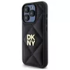 DKNY DKHCP15LPQDSLK quilted stack logo back cover voor Apple iPhone 15 Pro 6.1 zwart