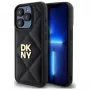 DKNY DKHCP15XPQDSLK Quilted Stack Logo achterkant hoesje voor Apple iPhone 15 Pro Max 6,7 inch zwart