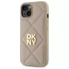 DKNY DKHCP14SPQDSLE Quilted Stack Logo Case voor Apple iPhone 14 6,1 inch beige