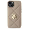 DKNY DKHCP14SPQDSLE Quilted Stack Logo Case voor Apple iPhone 14 6,1 inch beige