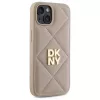 DKNY DKHCP14SPQDSLE Quilted Stack Logo Case voor Apple iPhone 14 6,1 inch beige