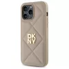 DKNY DKHCP14XPQDSLE Quilted Stack Logo Case voor iPhone 14 Pro Max 6,7 inch - beige