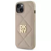 DKNY DKHCP15SPQDSLE Quilted Stack Logo Case voor iPhone 15 6,1 inch beige