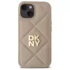 DKNY DKHCP15SPQDSLE Quilted Stack Logo Case voor iPhone 15 6,1 inch beige