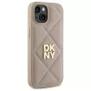 DKNY DKHCP15SPQDSLE Quilted Stack Logo Case voor iPhone 15 6,1 inch beige