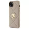 DKNY DKHCP15MPQDSLE quilted stack logo back cover voor iPhone 15 Plus - beige
