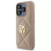 DKNY DKHCP15LPQDSLE quilted stack logo case voor iPhone 15 Pro 6.1 beige