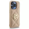 DKNY DKHCP15LPQDSLE quilted stack logo case voor iPhone 15 Pro 6.1 beige
