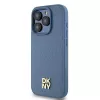 DKNY DKHMP15LPSHRPSB iPhone 15 Pro 6.1 blauwe hardcase leer monogrampatroon metaallogo MagSafe