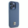 DKNY DKHMP15LPSHRPSB iPhone 15 Pro 6.1 blauwe hardcase leer monogrampatroon metaallogo MagSafe