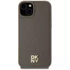DKNY DKHMP15SPSHRPSW iPhone 15 / 14 / 13 6,1 inch hardcase bruin lederlook metaallogo MagSafe