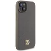 DKNY DKHMP15SPSHRPSW iPhone 15 / 14 / 13 6,1 inch hardcase bruin lederlook metaallogo MagSafe