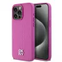 DKNY DKHMP15XPSHRPSP iPhone 15 Pro Max 6,7 inch roze hardcase leder monogrampatroon metaallogo MagSafe
