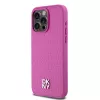 DKNY DKHMP15XPSHRPSP iPhone 15 Pro Max 6,7 inch roze hardcase leder monogrampatroon metaallogo MagSafe